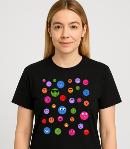 Czarna damska koszulka w kropki na Dzień Kropki 