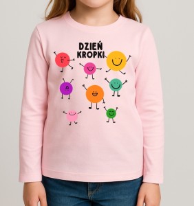 Koszulka na Dzień Kropki z długim rękawkiem dla dziewczynki