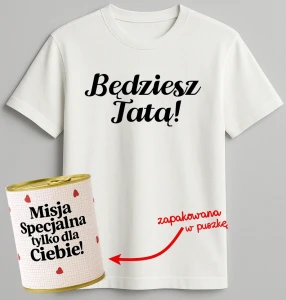 Męska koszulka dla przyszłego taty, ZESTAW PREZENTOWY ZAPAKOWANY W PUSZCE  (1)