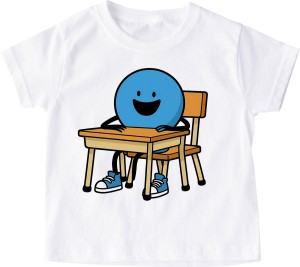 Koszulka na dzień kropki z niebieską kropką w szkolnej ławce