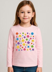 Koszulka na Dzień Kropki z długim rękawkiem dla dziewczynki - wzór kropeczki80