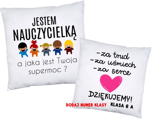Poduszka dla nauczycielki na prezent na Dzień Nauczyciela