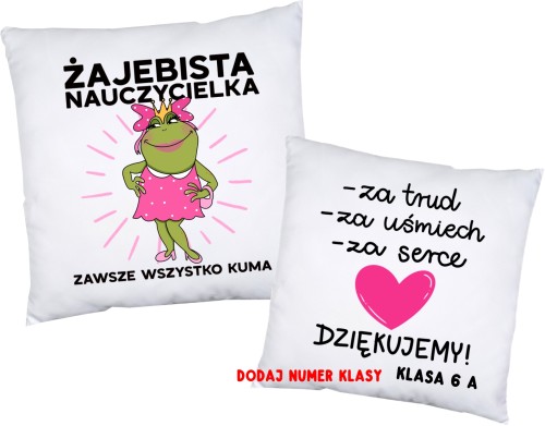 Poduszka na prezent DLA nauczycielki żajebista nauczycielka