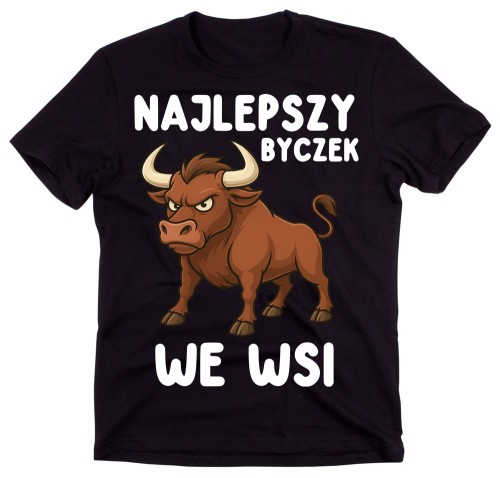 Męska koszulka na prezent - NAJLEPSZY BYCZEK WE WSI