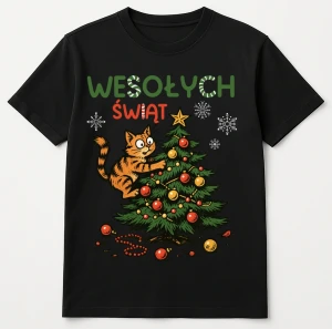 Świąteczna koszulka na prezent pod choinkę - WESOŁYCH ŚWIĄT 