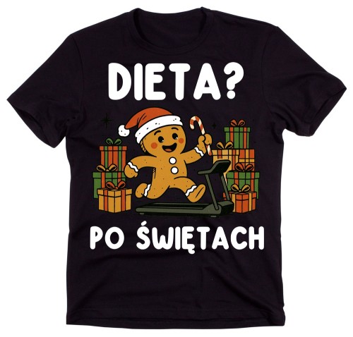 Śmieszna koszulka świąteczna - dieta po świętach