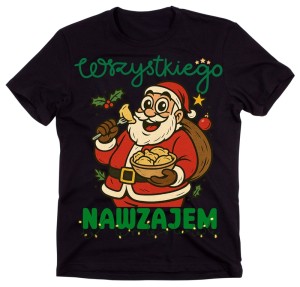 Męska koszulka z Mikołajem - WSZYSTKIEGO NAWZAJEM 