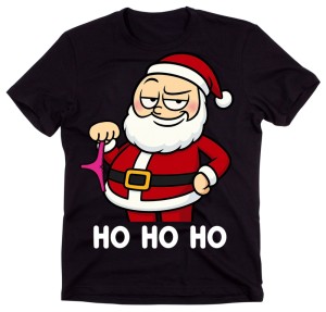 Śmieszna męska koszulka z Mikołajem z majtkami - ho ho ho 