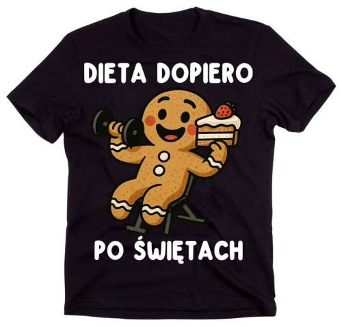 Śmieszna męska koszulka na prezent - DIETA DOPIERO PO ŚWIĘTACH