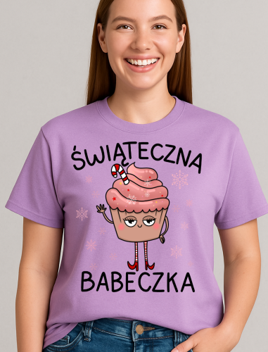 fajna Damska świąteczna koszulka ŚWIĄTECZNA BABECZKA