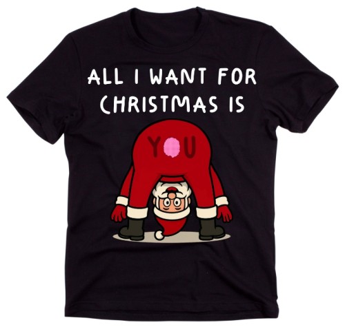 Śmieszna koszulka świąteczna all i want for christmas Z MIKOŁAJEM