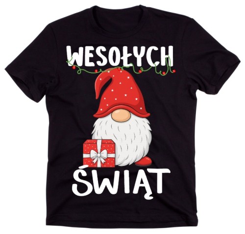 Męska świąteczna koszulka ze skrzatem - WESOŁYCH ŚWIĄT