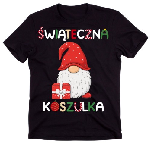 Męska świąteczna koszulka ze skrzatem