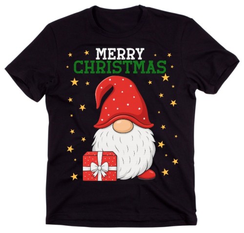 Męska świąteczna koszulka ze skrzatem MERRY CHRISTMAS