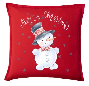 Świąteczna poduszka MERRY CHRISTMAS Z BAŁWANKIEM