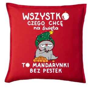 Świąteczna poduszka WSZYSTKO CZEGO CHCĘ  NA  ŚWIĘTA