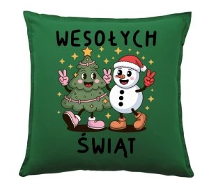 Świąteczna poduszka WESOŁYCH ŚWIĄT Z BAŁWANKIEM