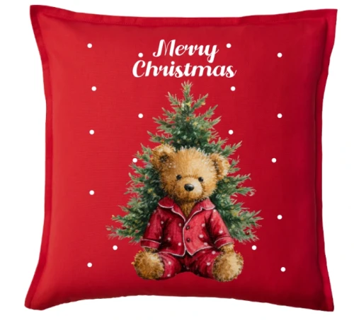 ŚWIĄTECZNA PODUSZKA  MERRY CHRISMAS Z MISIEM CHRIS11.webp