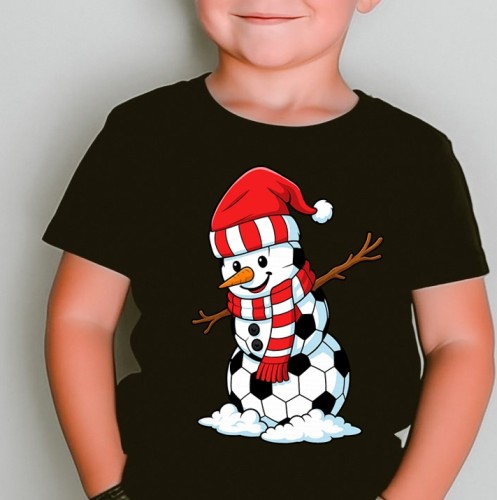 Czarna dziecięca koszulka z bałwanem dla chłopczyka.jpg