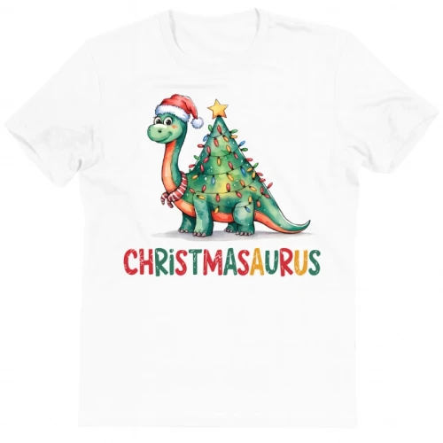 świąteczna koszulka z dinozaurem w lampkach chris6.webp