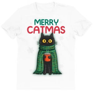 Fajna koszulka świąteczna MERRY CATMAS Z7
