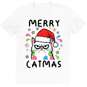 Fajna koszulka świąteczna MERRY CATMAS Z8
