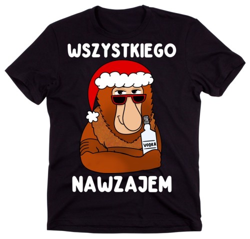 Śmieszna świąteczna koszulka na prezent - WSZYSTKIEGO NAWZAJEM - wzór wesołych70
