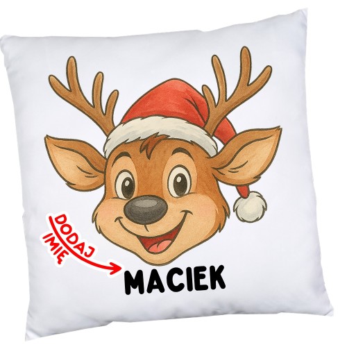 Poduszki z imieniem na klasowe Mikołajki dla CHŁOPCA Z RENIFEREM.jpg