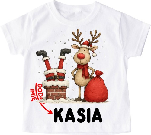 Koszulki na mikołajki dla dzieci z MIkołajem i Reniferem do przedszkola z imieniem.jpg