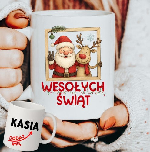 Personalizowany Kubek świąteczny na prezent na Mikołajki - wesołych45