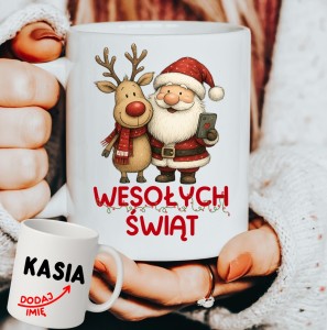 Personalizowany Kubek świąteczny na prezent na Mikołajki - wesołych44