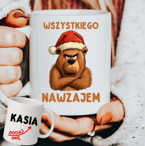 Personalizowany Kubek WESOŁYCH ŚWIĄT na prezent na Mikołajki, pod choinkę.JPG