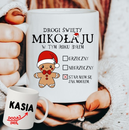Personalizowany Kubek WESOŁYCH ŚWIĄT na prezent na Mikołajki, pod choinkę.JPG
