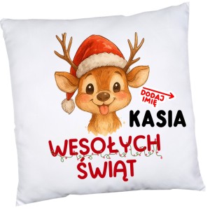 Poduszka na Mikołajki klasowe na prezent z imieniem dziecka - wesołych98