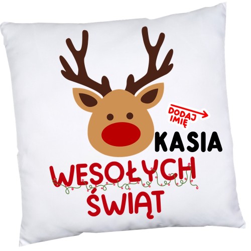 Poduszka na Mikołajki klasowe na prezent z imieniem dziecka - wesołych99