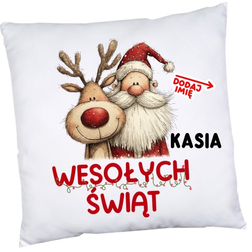 Poduszka na Mikołajki klasowe na prezent z imieniem dziecka - wesołych100