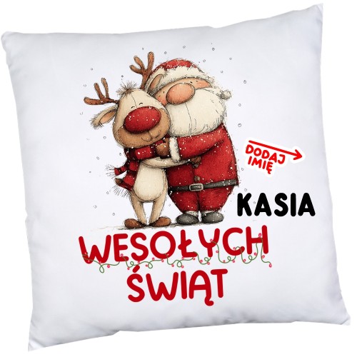 Poduszka na Mikołajki klasowe na prezent z imieniem dziecka - wesołych102