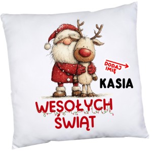 Poduszka na Mikołajki klasowe na prezent z imieniem dziecka - wesołych103