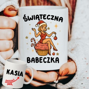 Personalizowany Kubek świąteczna babeczka na prezent na Mikołajki, pod choinkę (1)