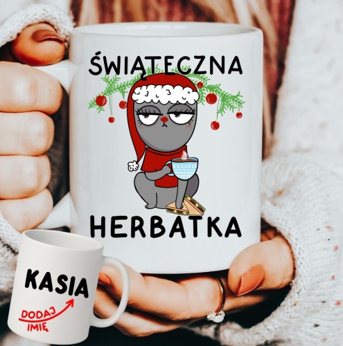 Personalizowany Kubek świąteczna HERBATKA  na prezent na Mikołajki, pod choinkę.JPG