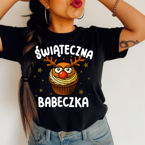 Damska koszulka świąteczna babeczka.png