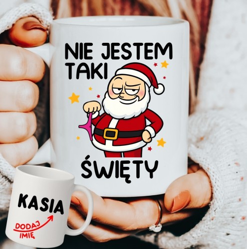 Personalizowany Kubek z życzeniami  na prezent na Mikołajki, pod choinkę.JPG