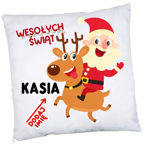Poduszka na prezent na klasowe Mikołajki z imieniem.jpg