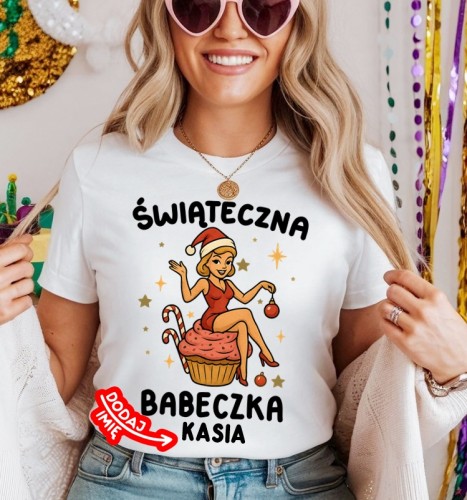 Damska koszulka na święta - świateczna babeczka z imieniem.jpg