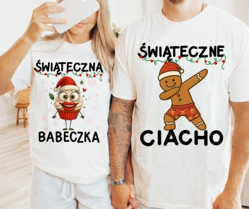Świąteczne koszulki dla pary - ŚWIĄTECZNE CIACHO oraz świąteczna babeczka.jpg