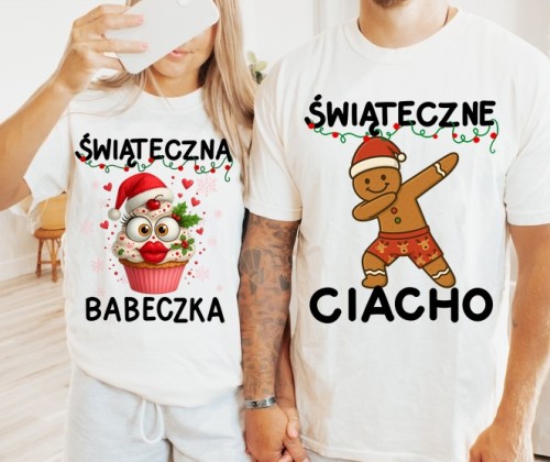 Świąteczne koszulki dla pary - ŚWIĄTECZNE CIACHO oraz świąteczna babeczka.jpg