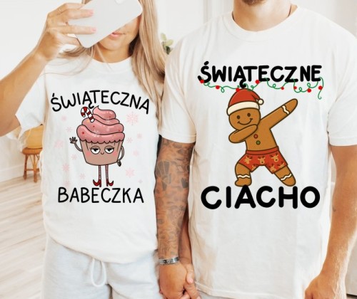 Świąteczne koszulki dla pary - ŚWIĄTECZNE CIACHO oraz świąteczna babeczka.jpg