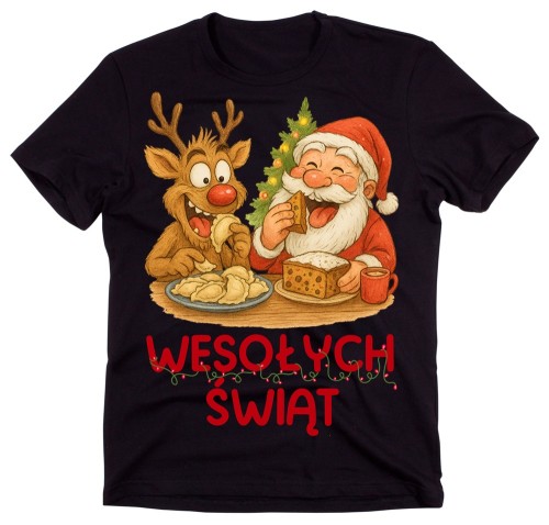 Fajna męska koszulka świąteczna - WESOŁYCH ŚWIĄT Z piernikiem - wesołych47