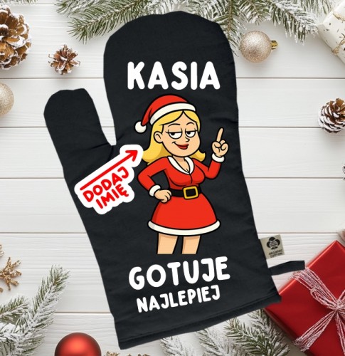 Świąteczna rękawica kuchenna na prezent z imieniem.jpg