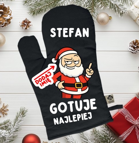 Świąteczna rękawica kuchenna na prezent z imieniem.jpg